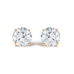 14K White Gold 1/2 Cttw Round Lab Grown Diamond Solitaire Stud Earrings with Push Backs