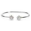 .925 Sterling Silver Diamond Accent Star Flexy Open Bangle Bracelet