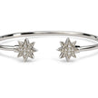 .925 Sterling Silver Diamond Accent Star Flexy Open Bangle Bracelet