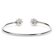 .925 Sterling Silver Diamond Accent Star Flexy Open Bangle Bracelet