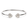 .925 Sterling Silver Diamond Accent Love Knot Flexy Open Bangle Bracelet