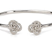 .925 Sterling Silver Diamond Accent Love Knot Flexy Open Bangle Bracelet