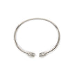 .925 Sterling Silver Diamond Accent Love Knot Flexy Open Bangle Bracelet