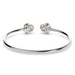 .925 Sterling Silver Diamond Accent Love Knot Flexy Open Bangle Bracelet