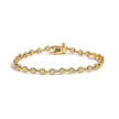 10K Yellow Gold 1 1/2 Cttw Lab Grown Diamond Bezel Link Bracelet