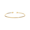 10K Yellow Gold plated Sterling Silver Lab Grown Diamond Accent Bezel Cuff Bangle Bracelet