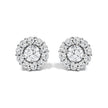 10K White Gold 1 1/2 Cttw Lab Grown Diamond Halo Stud Earrings