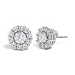 10K White Gold 1 1/2 Cttw Lab Grown Diamond Halo Stud Earrings