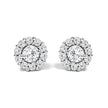 10K White Gold 3.0 Cttw Lab Grown Diamond Halo Stud Earrings