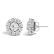 10K White Gold 3.0 Cttw Lab Grown Diamond Halo Stud Earrings