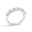 14K White Gold 1 1/4 Cttw Lab Grown Oval East West Band Ring