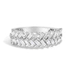 14K White Gold 7/8 Cttw Lab Grown Baguette Weave Design Band Ring