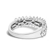 14K White Gold 7/8 Cttw Lab Grown Baguette Weave Design Band Ring