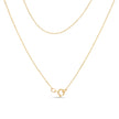 14K Yellow Gold Plated .925 Sterling Silver 1/4 Cttw Round and Baguette-Cut Diamond Composite Heart 18