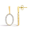 14K Yellow Gold Graduating 1/2 Cttw Diamond Oval Dangle Earrings