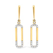 14K Yellow Gold 1/5 Cttw Diamond Paper Clip Dangle Earrings