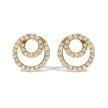 14K Yellow Gold 3/8 Cttw Diamond Double Circle Stud Earrings