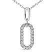14K White Gold Diamond Accent Paperclip Pendant Necklace