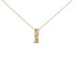 14K Yellow Gold Bezel Set 1/7 Cttw Diamond Vertical Bar Pendant Necklace