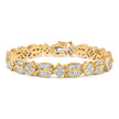 14K Yellow Gold 8 1/5 Cttw Baguette and Princess-Cut Diamond Geometric Twist Link Bracelet (G-H Color, VS1-VS2 Clarity) - Size 7