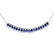 .925 Sterling Silver Diamond Accent and Round Blue Sapphire Gemstone Necklace