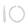 18K White Gold 3 5/8 Cttw Round Diamond Curved Inside-Outside Hoop Earrings (F-G Color, VS1-VS2 Clarity)