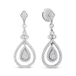 18K White Gold 1 1/4 Cttw Round Diamond Openwork Teardrop-Shaped Dangle Earrings (F-G Color, VS1-VS2 Clarity)