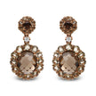 18K Rose Gold Diamond Accent and  Lemon and Oval Smoky Color Quartz Gemstone Dangle Drop Earring (G-H Color, SI1-SI2 Clarity)