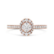 18K Rose Gold 1/2 Cttw Composite Marquise Composite Diamond Oval Shaped Halo Engagement Ring (F-G Color, VS1-VS2 Clarity) - Ring Size 7