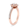 18K Rose Gold 1/2 Cttw Composite Marquise Composite Diamond Oval Shaped Halo Engagement Ring (F-G Color, VS1-VS2 Clarity) - Ring Size 7