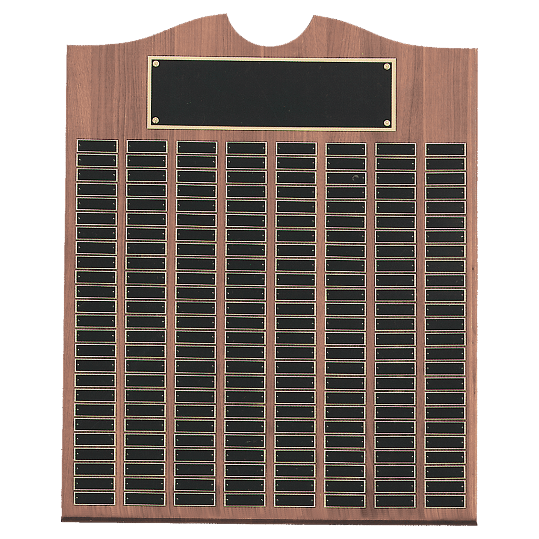 28 X 35 American Walnut Roster Solid Walnut Recognition Plaque W/200 Plates