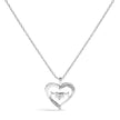 .925 Sterling Silver Diamond Accent MOM with Heart Pendant Necklace (J-K Color, I2-I3 Clarity) - 18