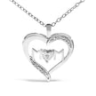 .925 Sterling Silver Diamond Accent MOM with Heart Pendant Necklace (J-K Color, I2-I3 Clarity) - 18