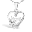 .925 Sterling Silver Diamond Accent Mom with Heart Pendant Necklace (J-K Color, I2-I3 Clarity) - 18