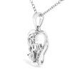 .925 Sterling Silver Diamond Accent Mom with Heart Pendant Necklace (J-K Color, I2-I3 Clarity) - 18