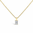 14K White Gold 3/4 Cttw Lab Grown Emerald Cut Solitaire Diamond Pendant Necklace