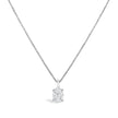 14K White Gold 1.00 Cttw Lab Grown Oval Solitaire Diamond Pendant Necklace