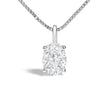 14K White Gold 1.00 Cttw Lab Grown Oval Solitaire Diamond Pendant Necklace