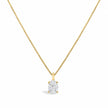 14K White Gold 1.00 Cttw Lab Grown Oval Solitaire Diamond Pendant Necklace