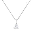 14K White Gold 3/4 Cttw Lab Grown Pear Diamond Solitaire Pendant Necklace