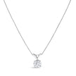 14K White Gold 1.00 Cttw Lab Grown Diamond Round Solitaire Pendant Necklace