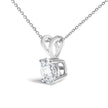 14K White Gold 1.00 Cttw Lab Grown Diamond Round Solitaire Pendant Necklace