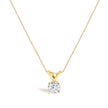 14K White Gold 1.00 Cttw Lab Grown Diamond Round Solitaire Pendant Necklace