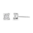 .925 Sterling Silver 1/2 Cttw Miracle Set Princess-cut Diamond Solitaire Stud Earrings (H-I Color, SI2-I1 Clarity)