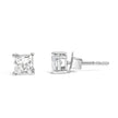 14K White Gold 3/8 Cttw Lab Grown Princess-Cut Diamond 4-Prong Solitaire Stud Earrings (VS1-VS2 Clarity, F-G Color)