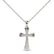 .925 Sterling Silver 1/10 Cttw Round Diamond Cross Pendant Necklace