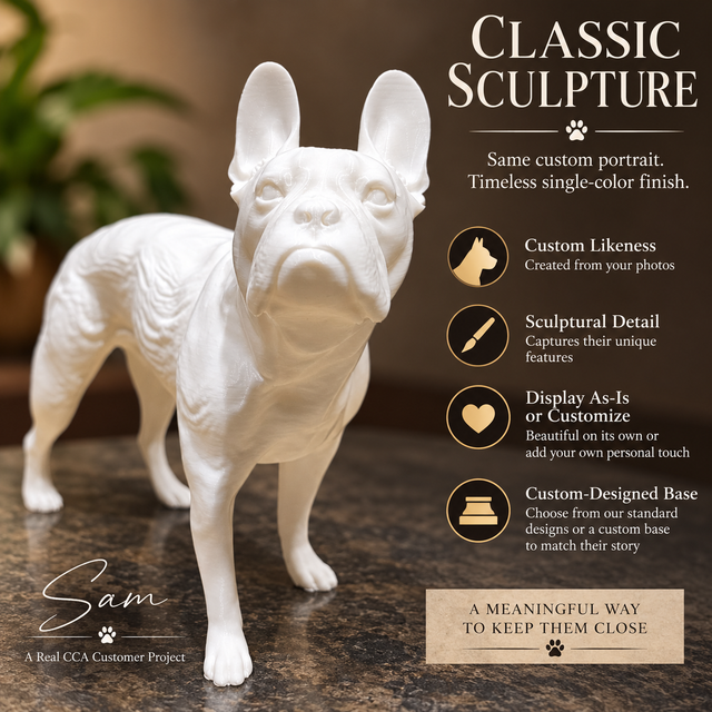 Custom Pet Memorial Figurine From Photo, Personalized 3D Printed Pet Keepsake, Remembrance Display Sculpture