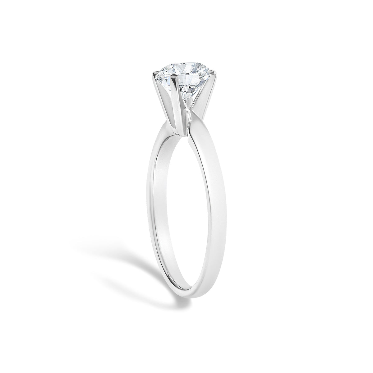 14K White Gold 1.00 Cttw Round Lab Grown Diamond Solitaire Ring