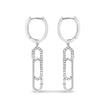 14K White Gold 1/4 Cttw Diamond Interlocking Paperclip Dangle Earrings
