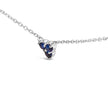 14K White Gold 1/5 Cttw Diamond and Sapphire Trio Cluster Station Necklace
